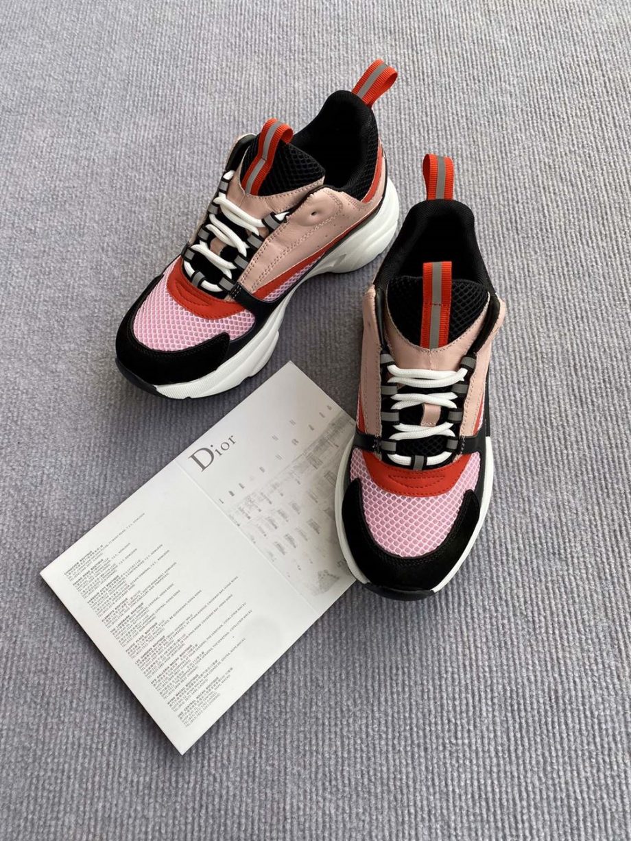 B22 Sneaker Black And Pink Technical Mesh And Calfskin - Cdo054