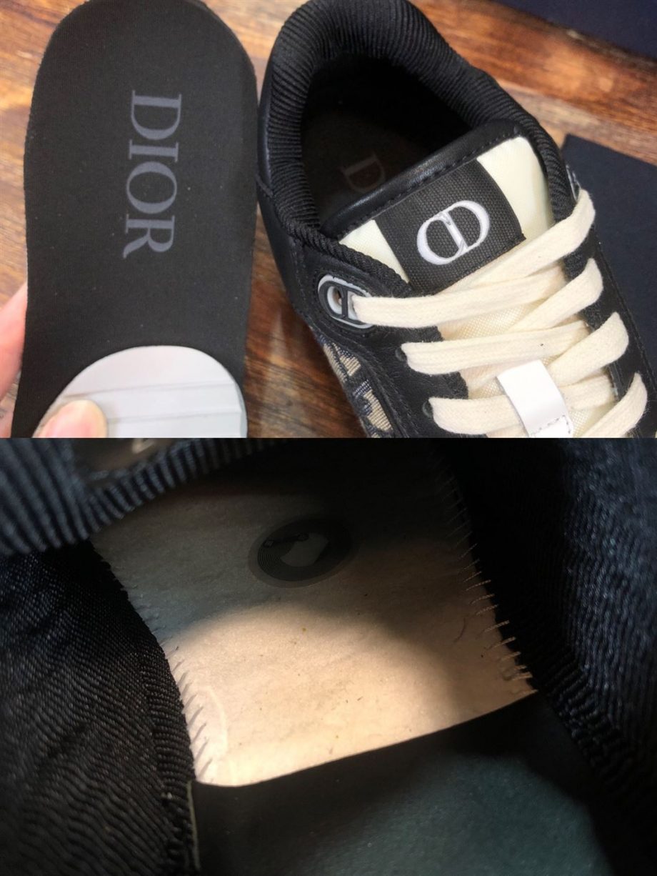 B27 LOW-TOP BLACK SMOOTH CALFSKIN WITH BEIGE AND BLACK DIOR OBLIQUE JACQUARD SNEAKER - CDO022