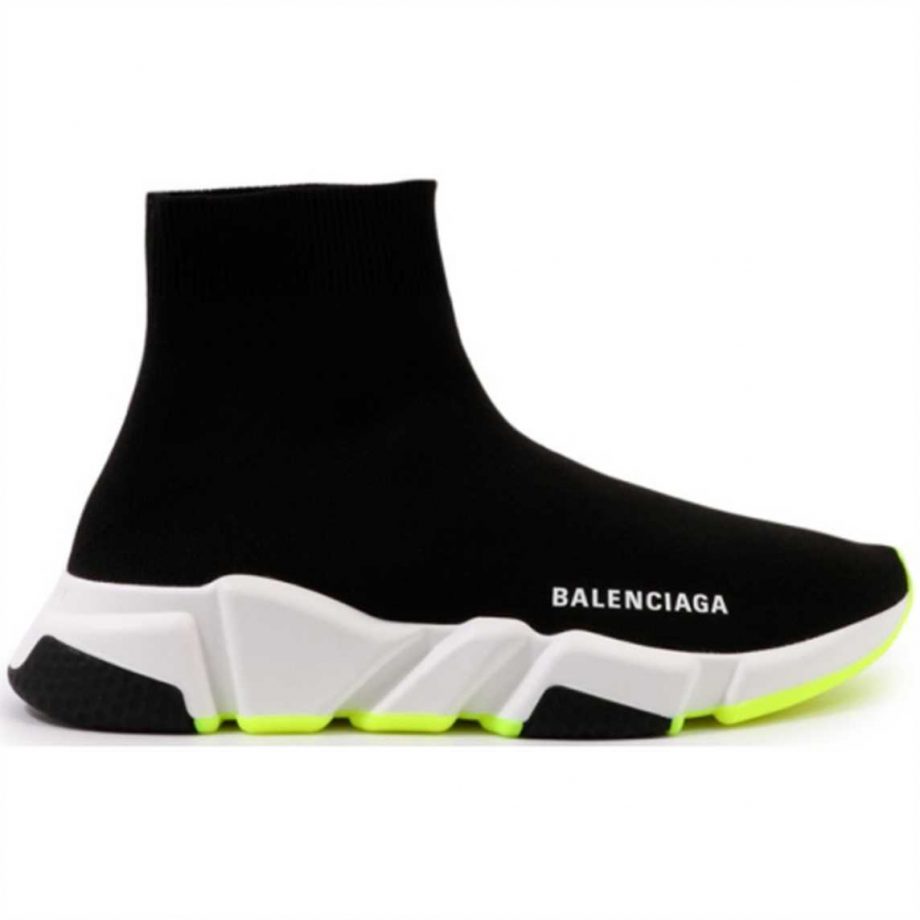 Balenciaga Speed Trainer Black White Neon Ss19 - Bb130