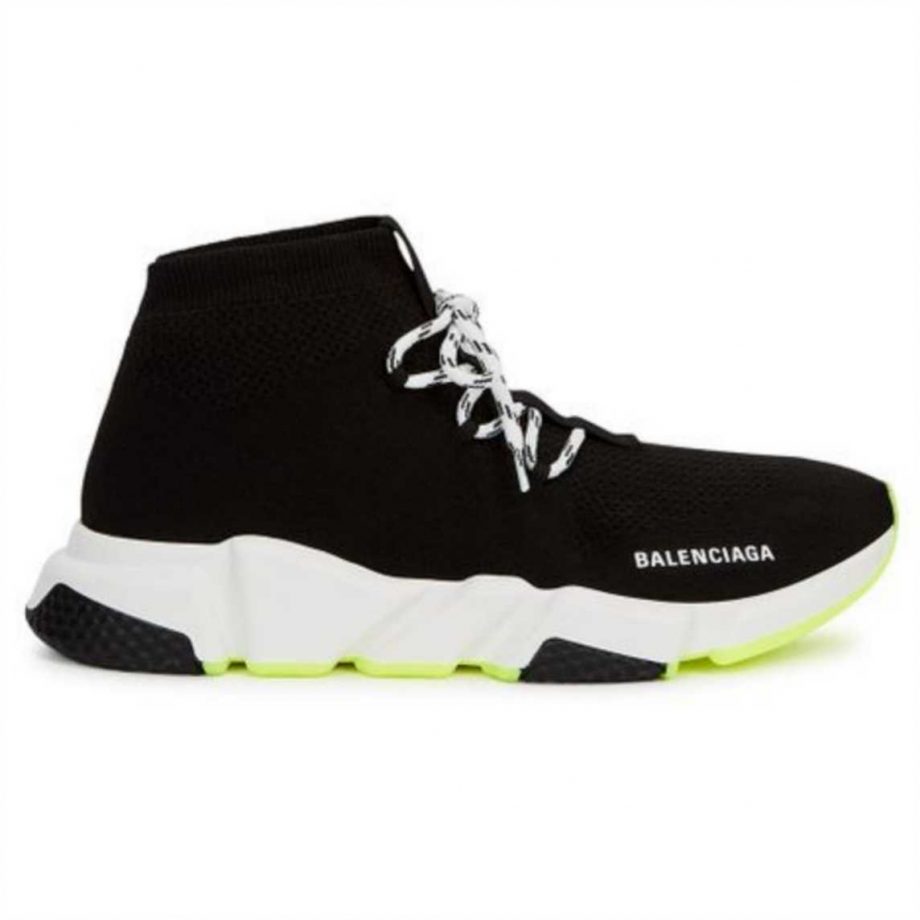 Balenciaga Speed Trainer Lace Up Black White - Bb134