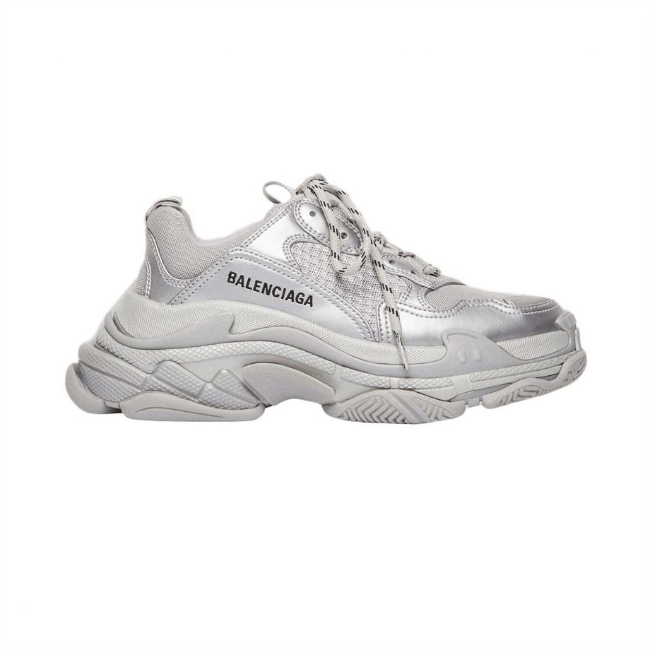 Balenciaga Triple S 3 Sneakers In Sliver - Bb057