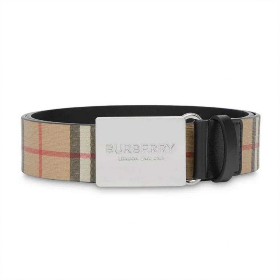 Burberry Plaque Buckle Vintage Check E-canvas Belt - BEL003