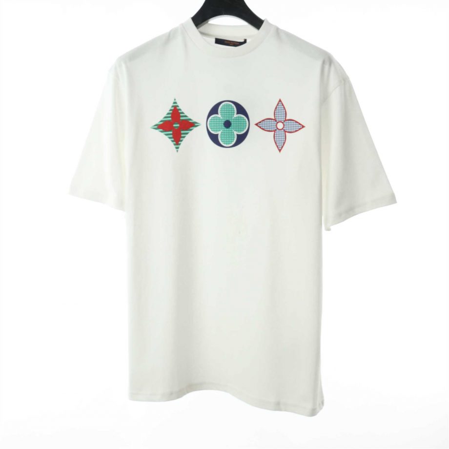 Louis Vuitton Lv Men Multicolor Monogram Printed T-Shirt-White - Lts011