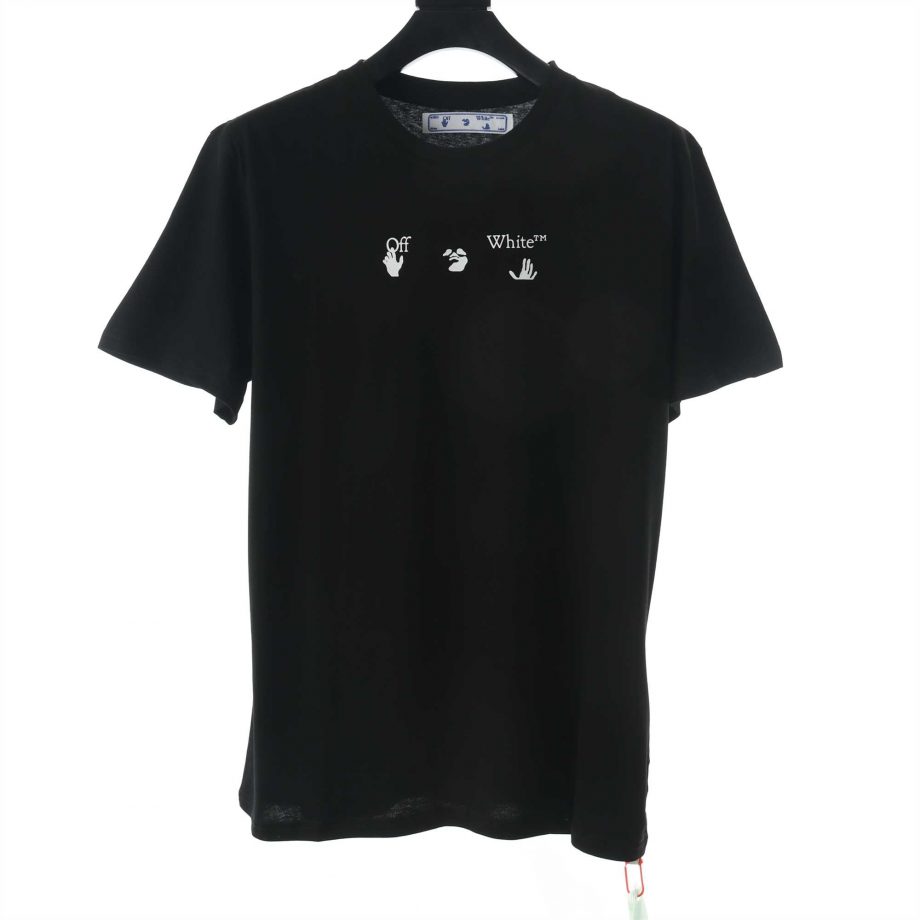 Off White Blue Marker Slim Cotton Jersey T-shirt Black/blue - OFW010