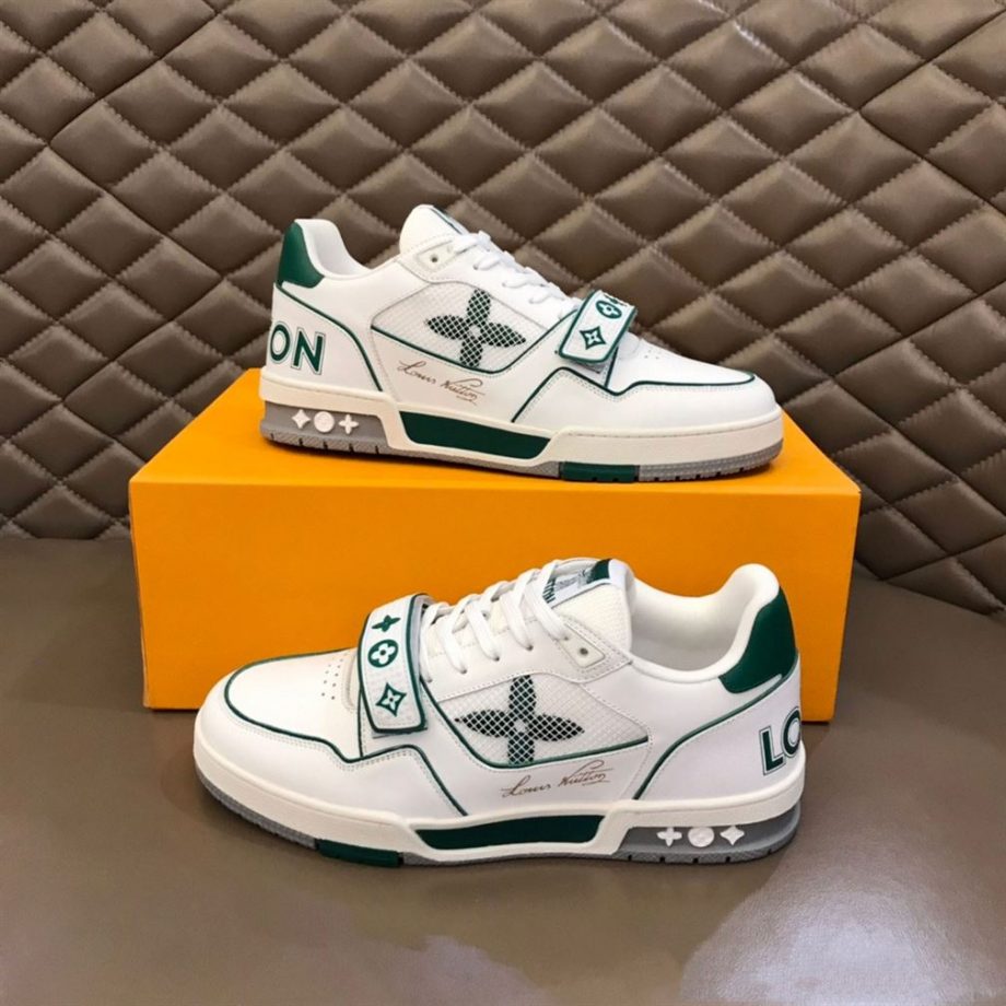 Louis Vuitton Trainer Snakers Green Calf Leather- Lsvt102