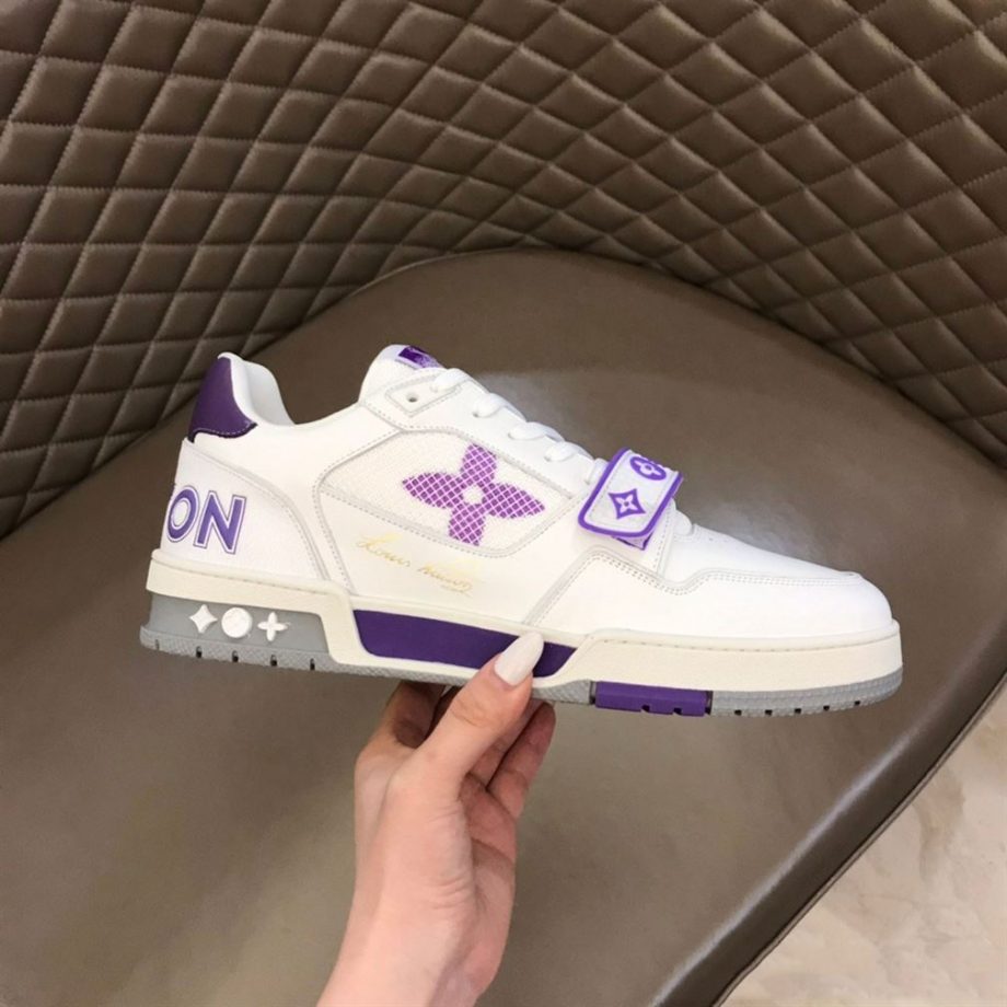 Louis Vuitton Trainer Snakers Purple Calf Leather- Lsvt103