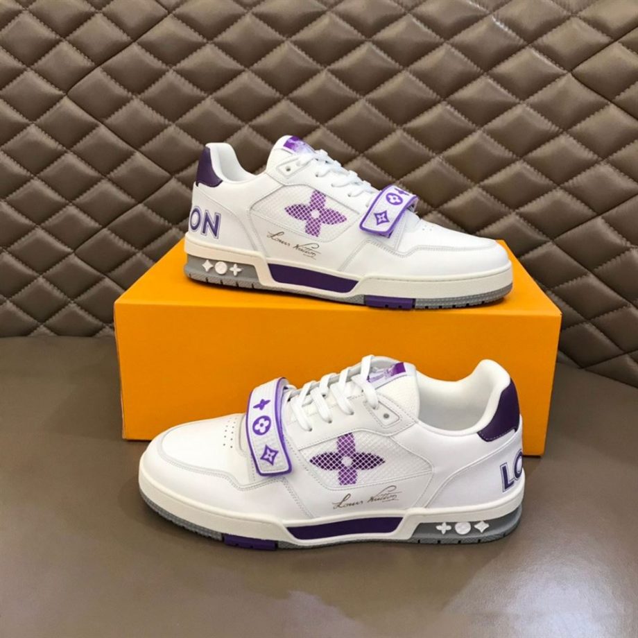 Louis Vuitton Trainer Snakers Purple Calf Leather- Lsvt103