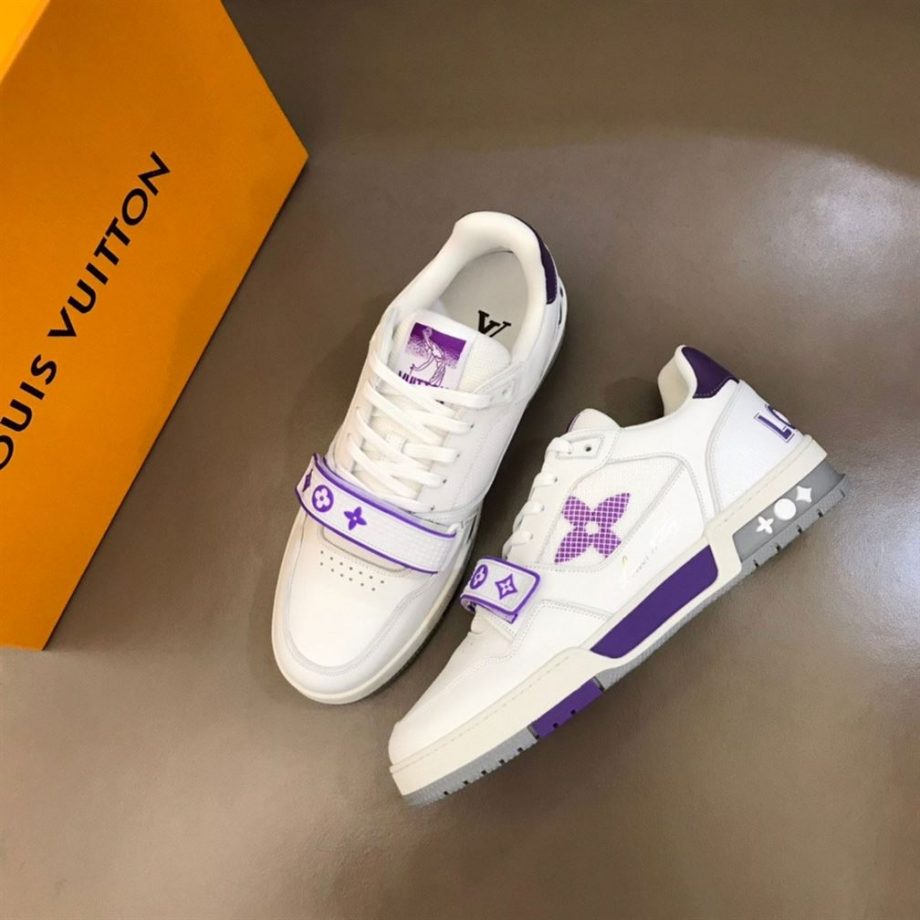 Louis Vuitton Trainer Snakers Purple Calf Leather- Lsvt103