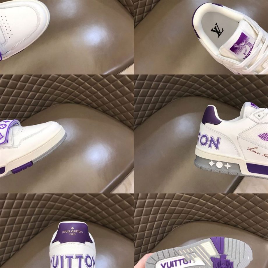 Louis Vuitton Trainer Snakers Purple Calf Leather- Lsvt103