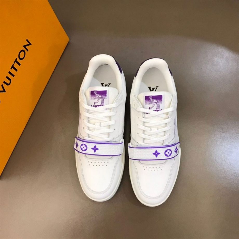 Louis Vuitton Trainer Snakers Purple Calf Leather- Lsvt103