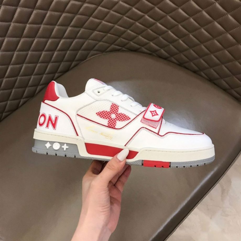 Louis Vuitton Trainer Snakers Red Calf Leather- Lsvt104