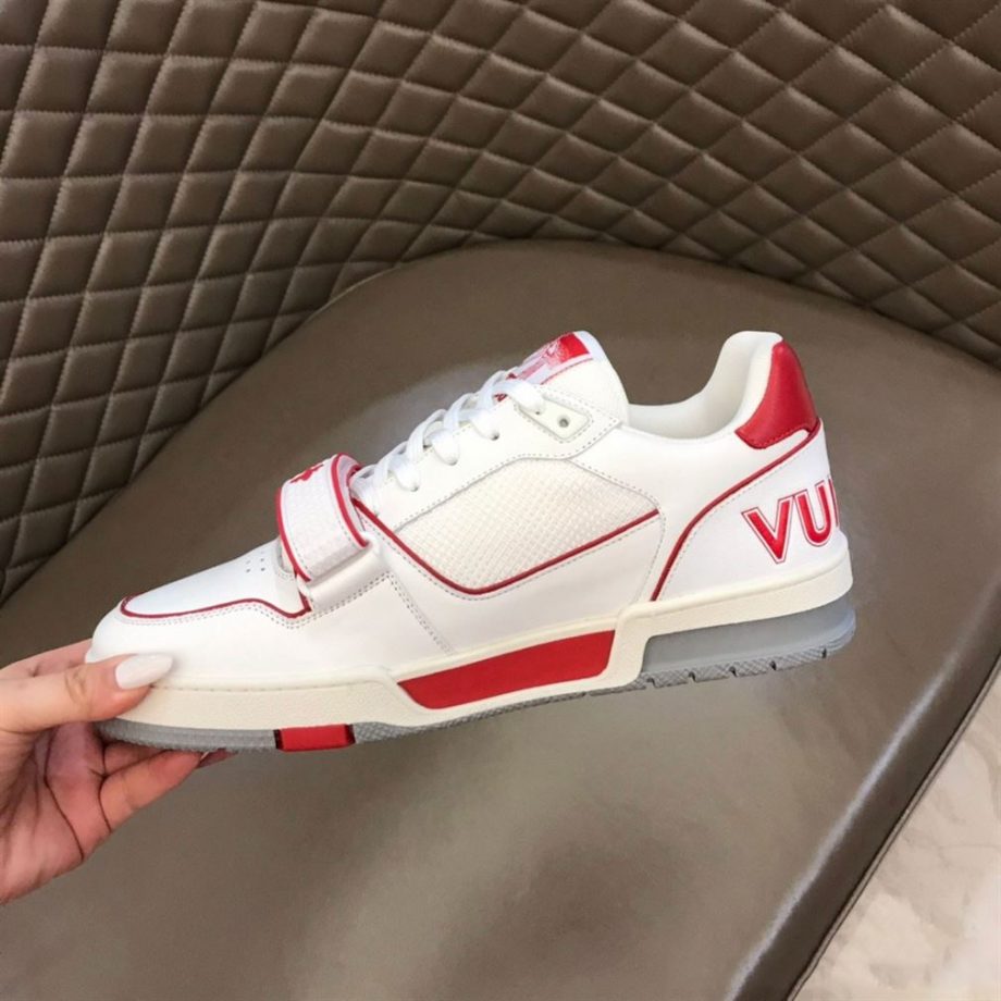 Louis Vuitton Trainer Snakers Red Calf Leather- Lsvt104