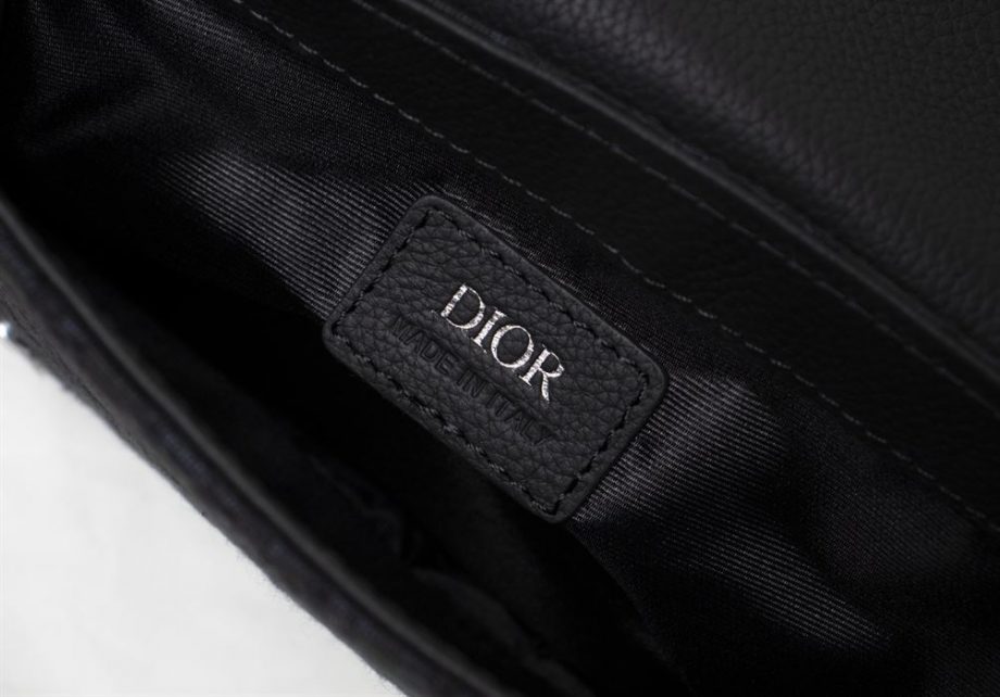 Saddle Pouch Black Dior Oblique Jacquard