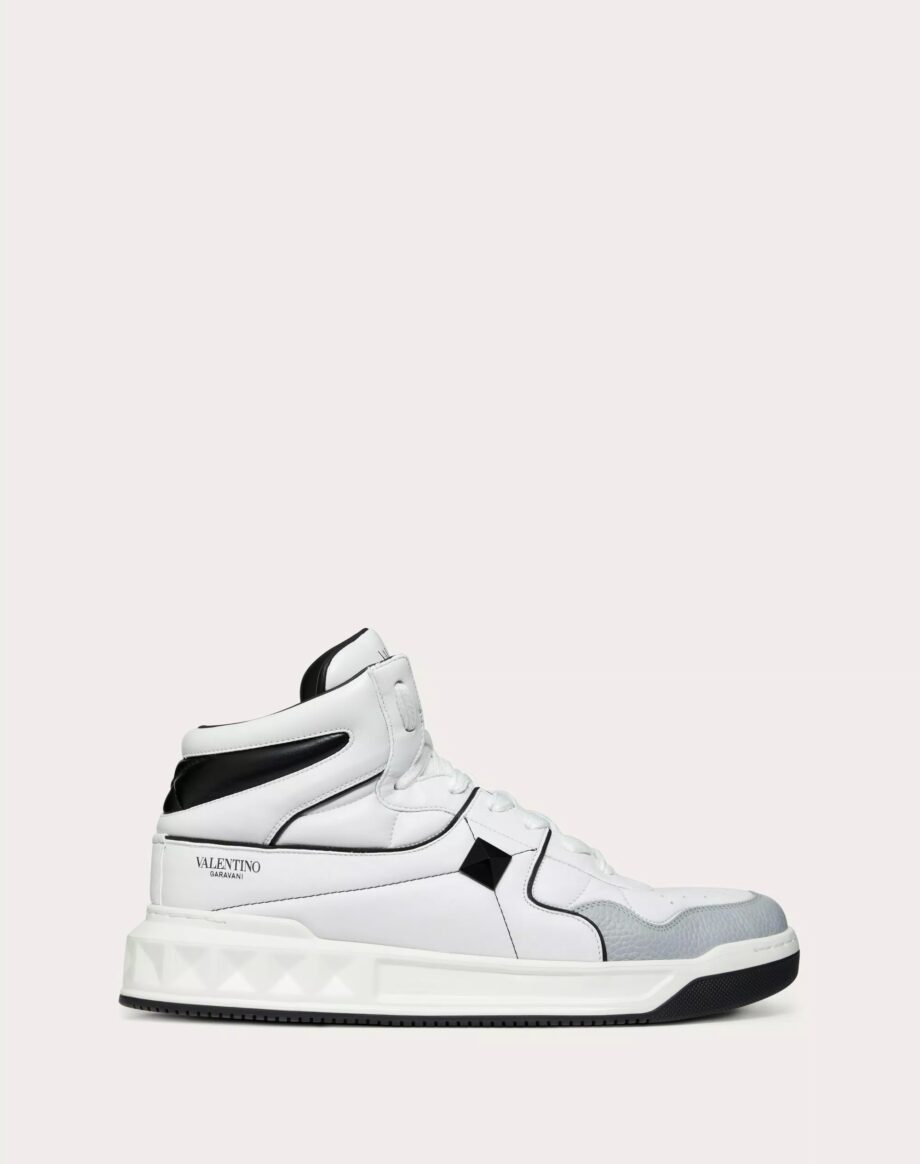 ONE STUD Mid-Top Calfskin Sneaker - VLS032