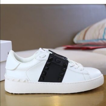 Rockstud Untitled Sneaker in Calfskin Leather with Tonal Studs - VLS026