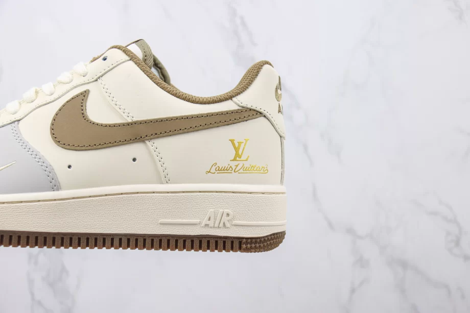 LV x Nike Air Force 1 Cream and Brown - AF012