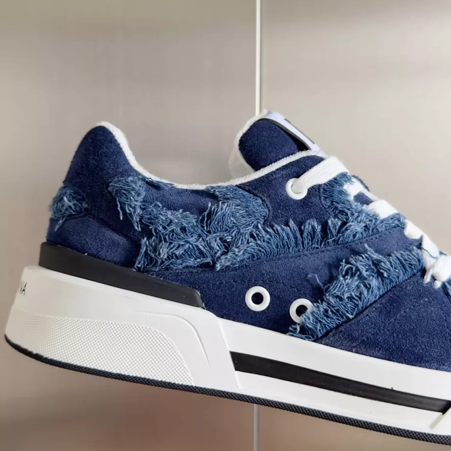 D&G New Roma Fray-trim Denim Sneakers - DG291