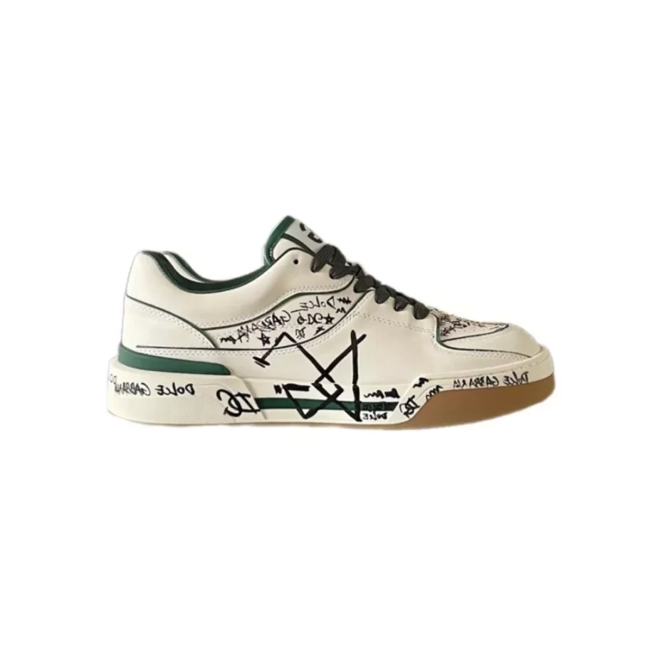 DG Tenis Cano Baixo New Roma in White and Green - DG285