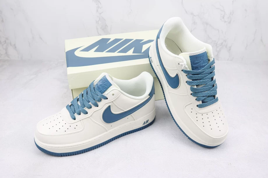 Nike Air Force 1 in White and Blue - AF009