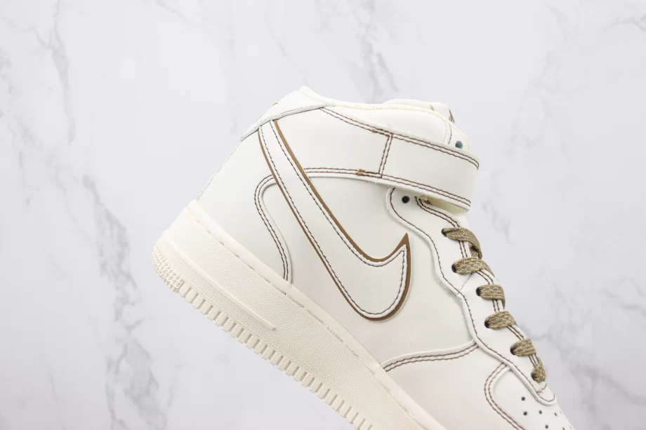 Nike AF1 Mid-Top Leather Cream White - AF023