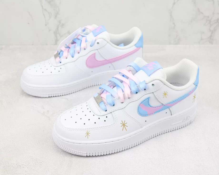 Nike Air Force 1 White Blue Pink - AF015