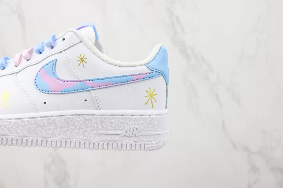 Nike Air Force 1 White Blue Pink - AF015