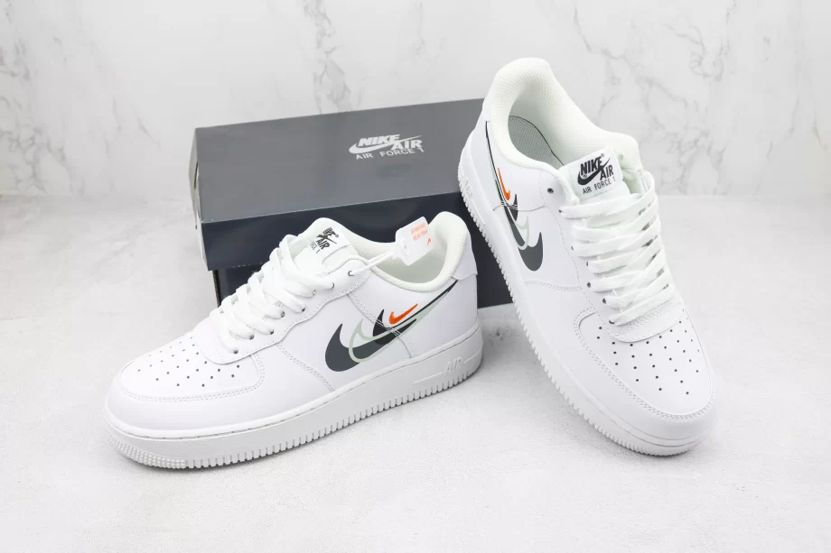 Nike AF1 Multi Swoosh White Orange - AF021