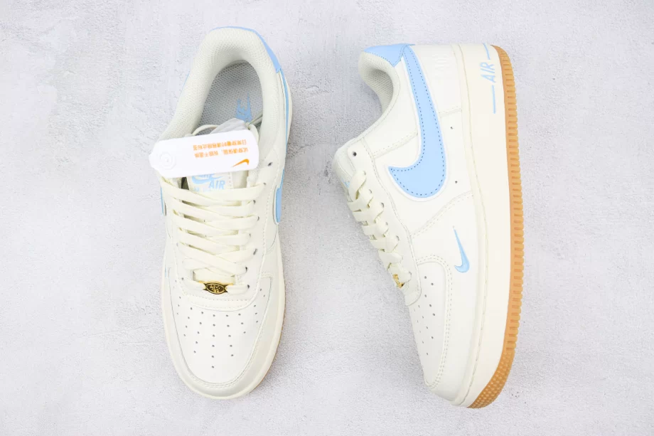 Nike AF1 Low Cream and Blue - AF039