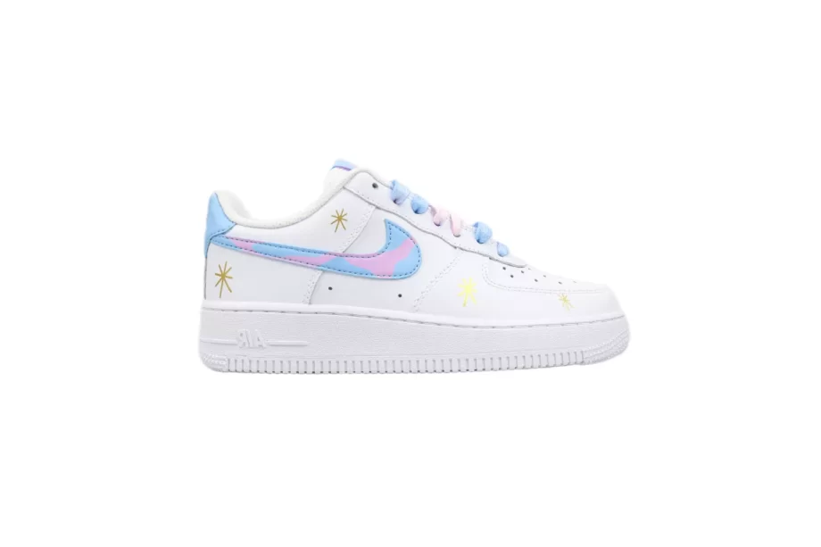 Nike Air Force 1 White Blue Pink - AF015