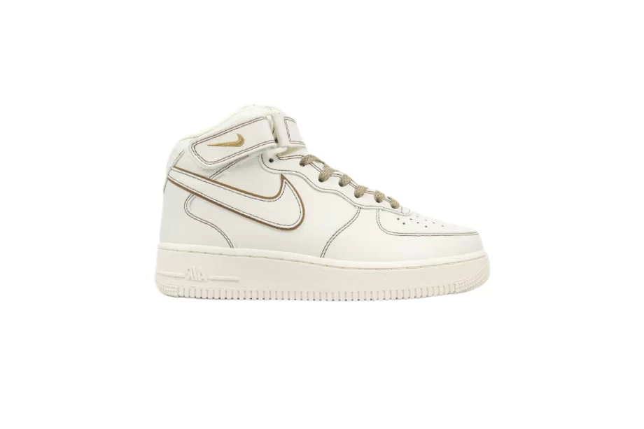 Nike AF1 Mid-Top Leather Cream White - AF023