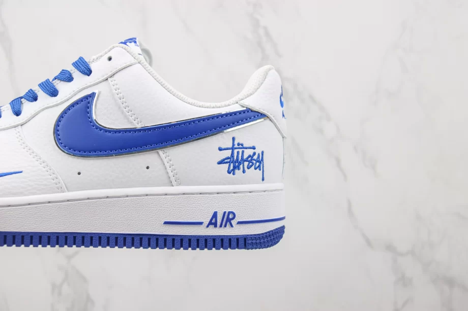 Nike Air Force 1 Low White Blue Custom - AF054