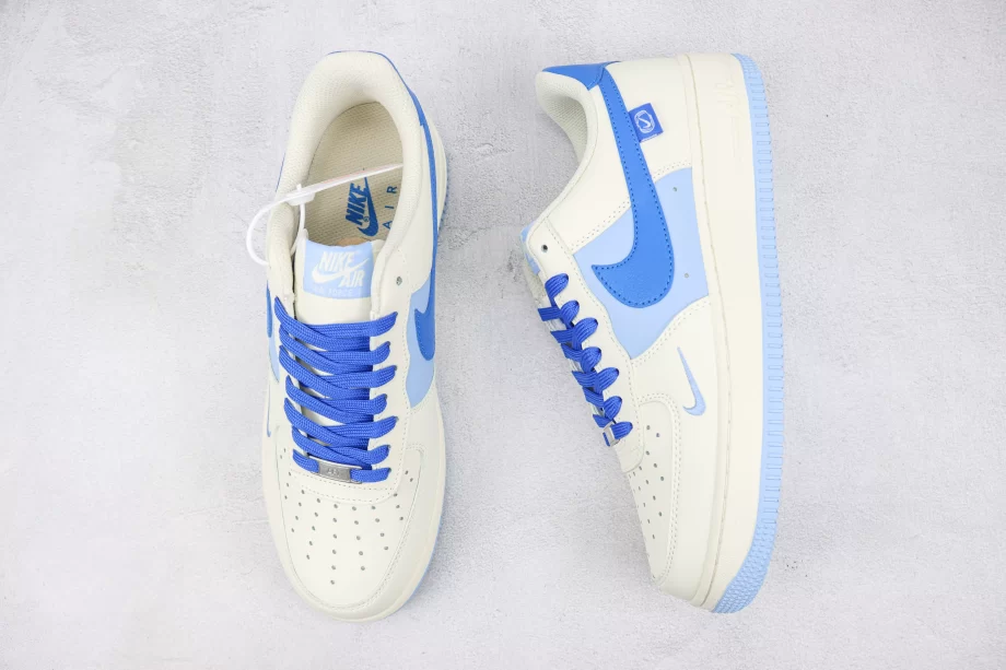 Nike AF1 Low in White Blue and Dark Blue - AF067