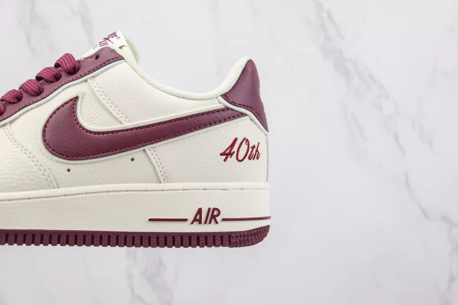 Nike AF1 Beige Dark Beetroot '40TH' - AF097