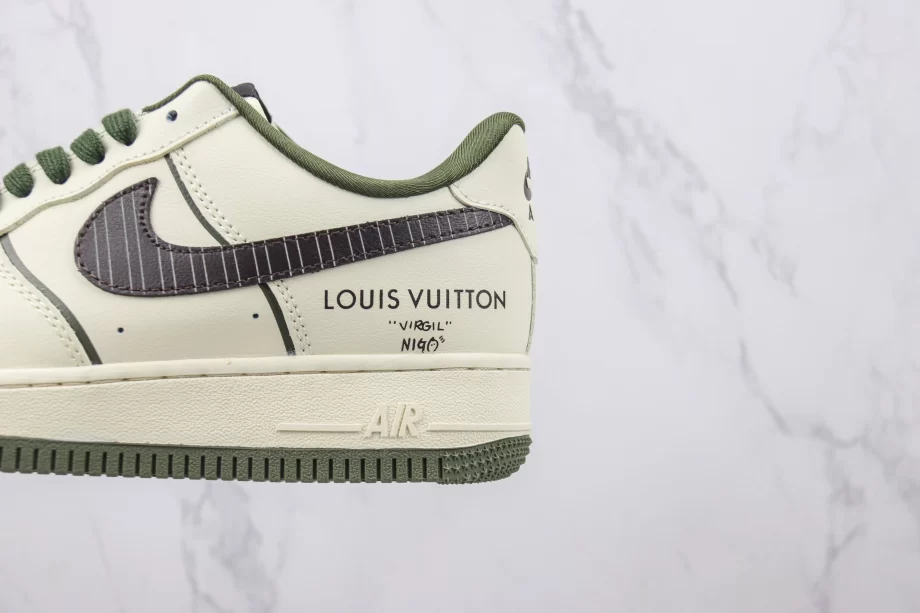 LV x Nike Air Force 1 Beige Army Green - AF059