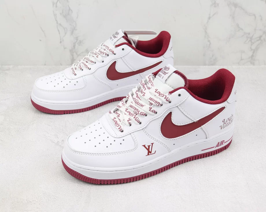 LV x Nike AF1 Low White Red 'The North Face' - AF044