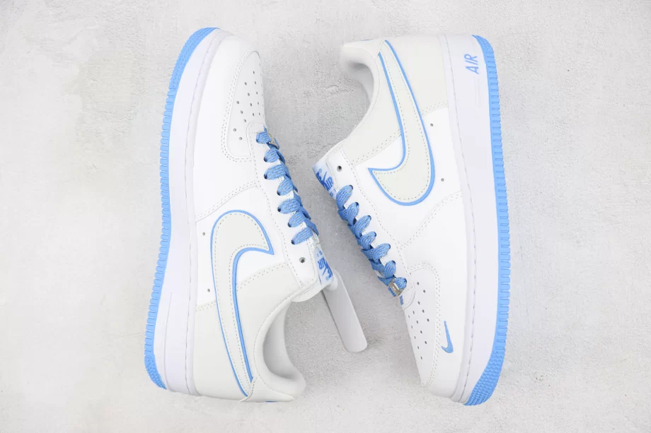 Nike AF1 Low White 'University Blue' Light Grey - AF085