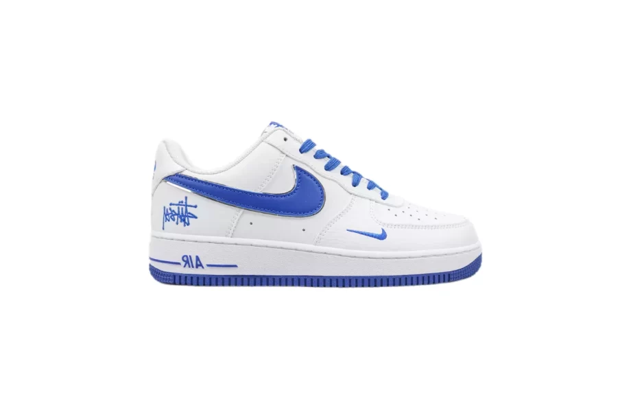 Nike Air Force 1 Low White Blue Custom - AF054