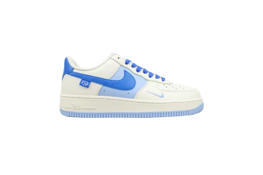 Nike AF1 Low in White Blue and Dark Blue - AF067