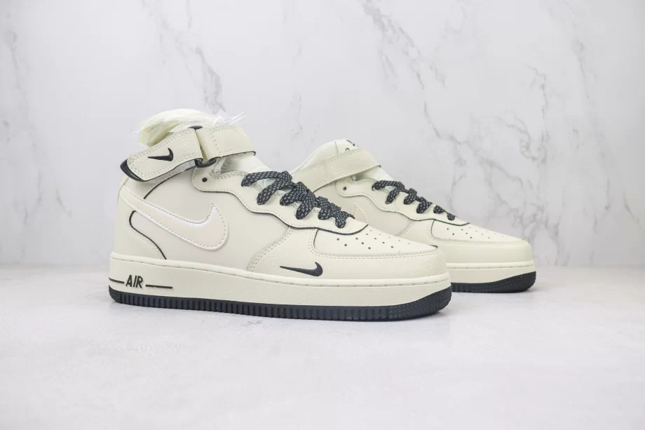 Nike Air Force 1 Mid White Cream Black - AF153