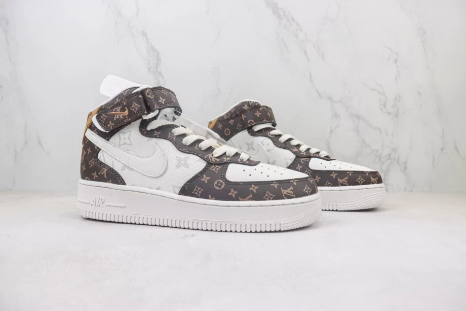 LV x Nike Air Force 1 White Brown Monogram - AF179