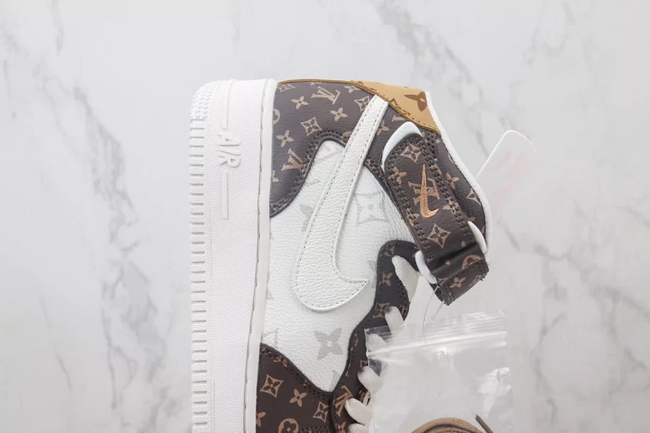 LV x Nike Air Force 1 White Brown Monogram - AF179