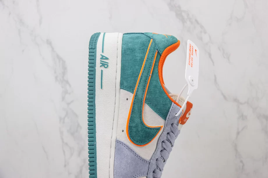 Nike AF1 Low Custom Light Blue and Green - AF166