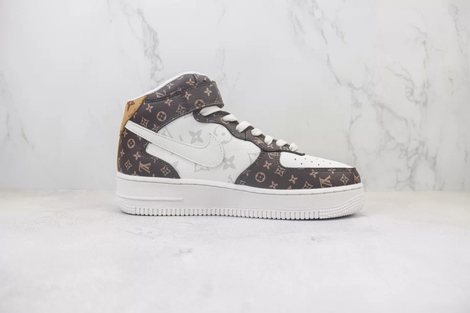 LV x Nike Air Force 1 White Brown Monogram - AF179