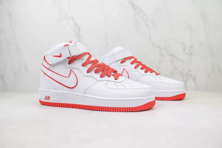 Nike Air Force 1 07 Mid White Red - AF142