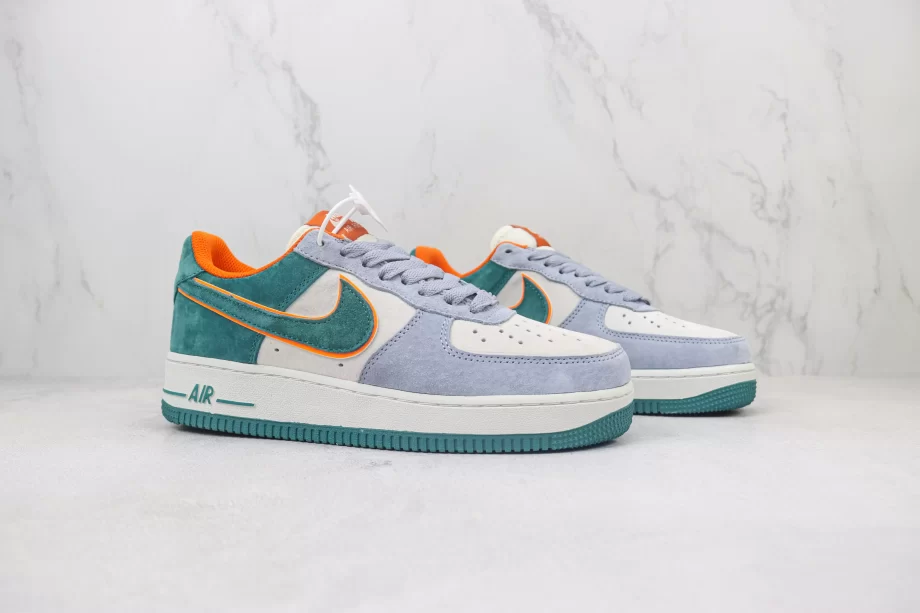 Nike AF1 Low Custom Light Blue and Green - AF166