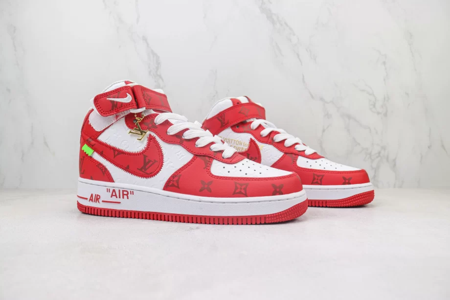 Nike Air Force 1 Mid Louis Vuitton White Red - AF168