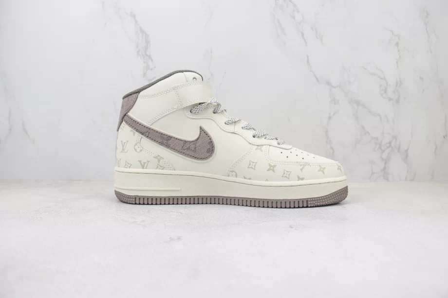 LV x Nike Air Force 1 Mid White Brown - AF152