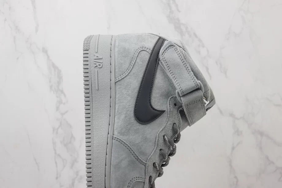 Nike Air Force 1 Mid Grey Black Swoosh - AF157