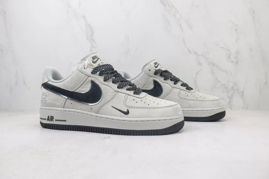 Nike Air Force 1 07 Low Beige Black Swoosh - AF141