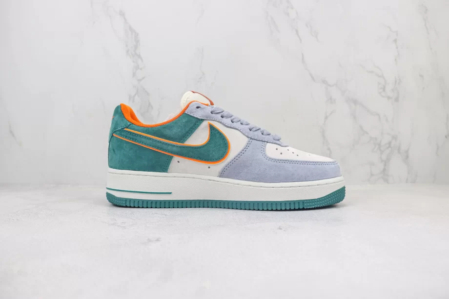 Nike AF1 Low Custom Light Blue and Green - AF166